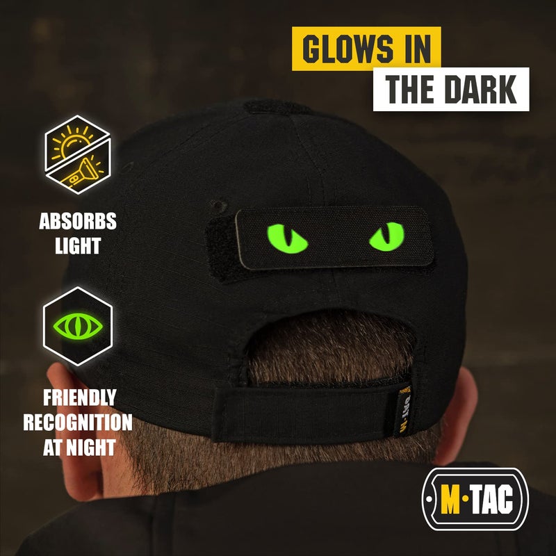 M-Tac Cat Eyes - Glow in The Dark - Morale Patches Tactical Patch Military Combat Hook Fasteners (Black - GITD) - Image 5